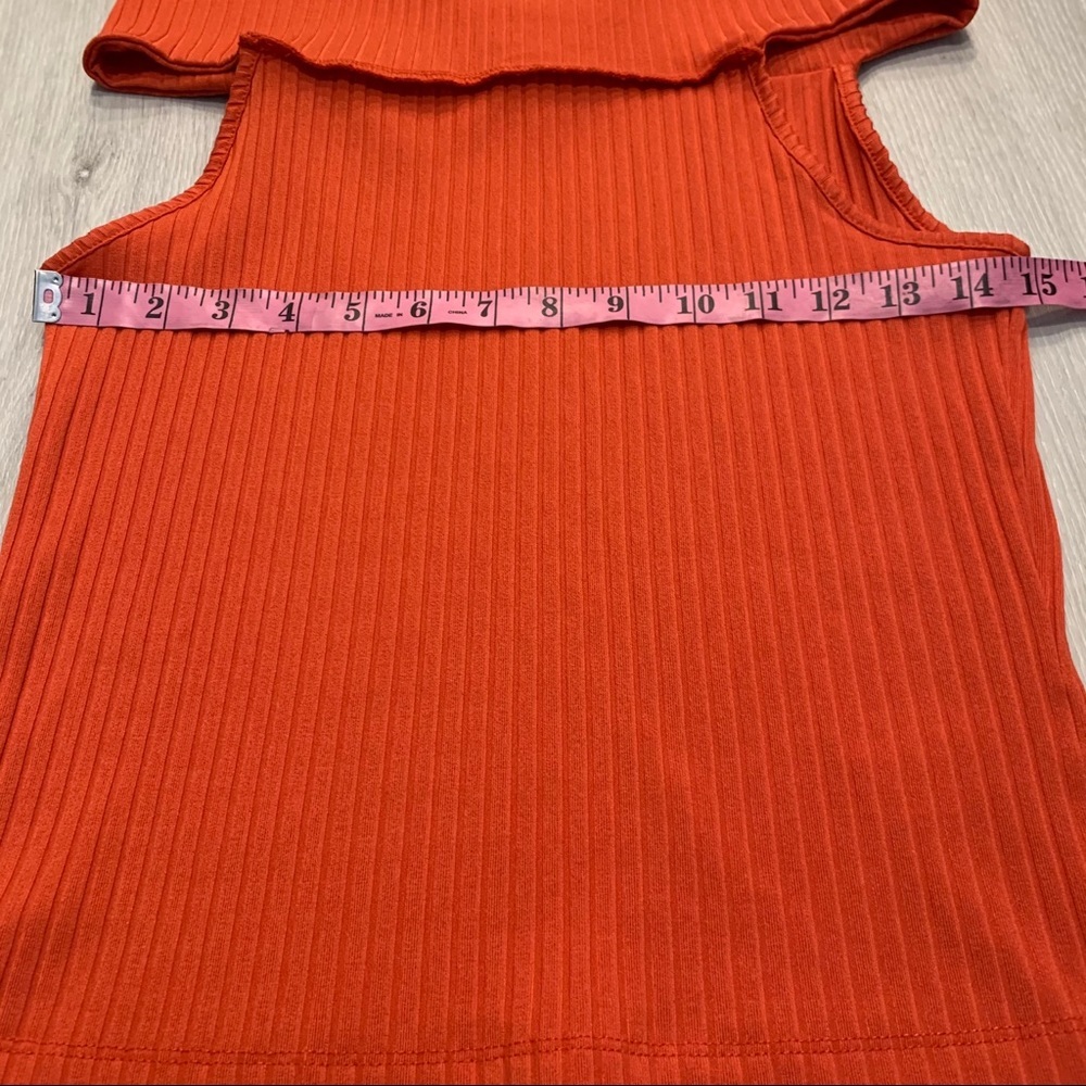 ASOS Cold Shoulder Ribbed Sleeveless Top Size 6 - Picture 3 of 7
